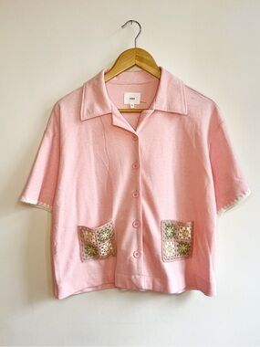 Lena | Pink Collared Top and Short Set